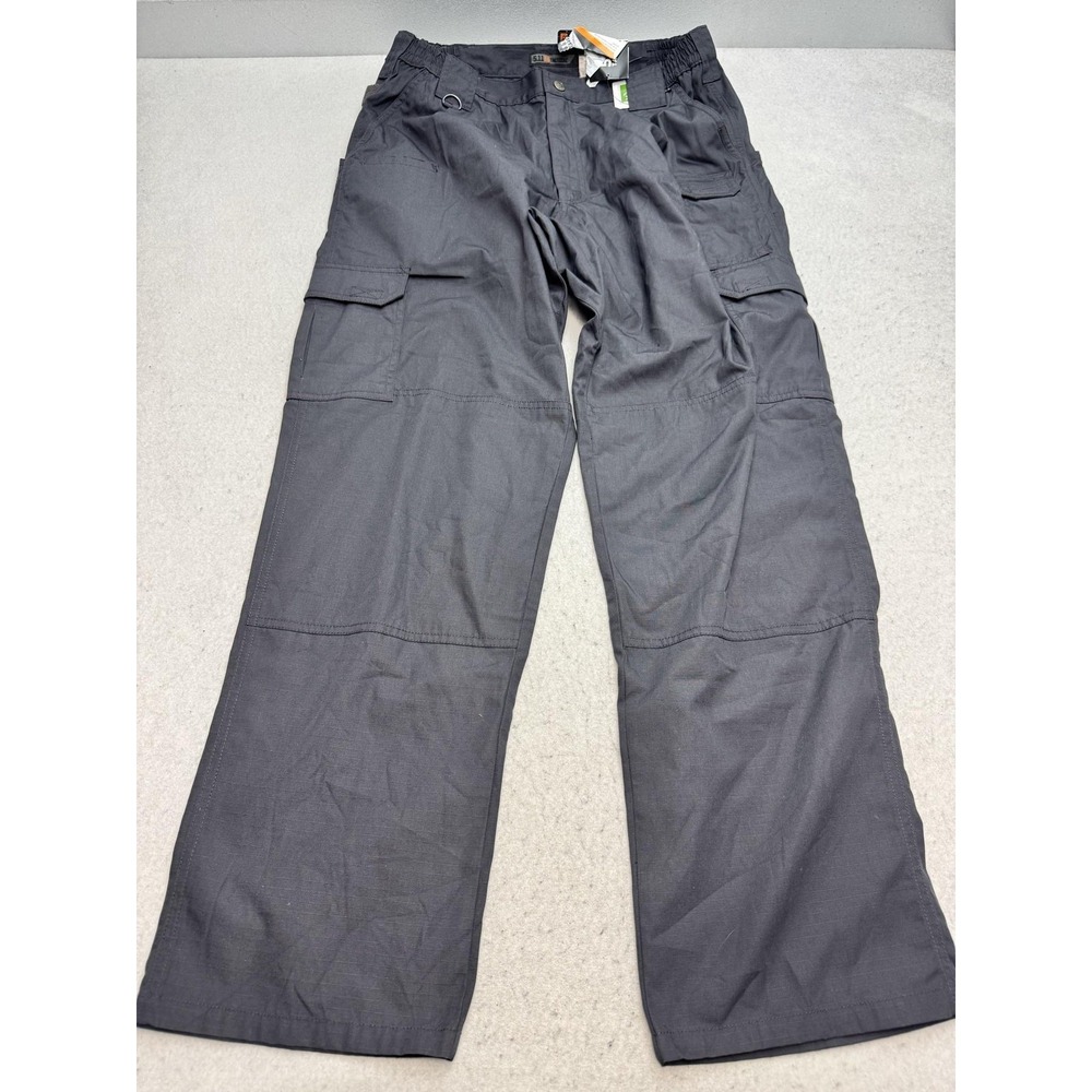 5.11 Tactical Pants Mens 36x32 Gray Canvas Cargo Elastic Waist Outdoor Work NWT